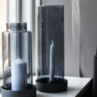 Storm glazen cilinder grijs recht